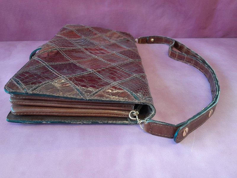 Vintage Clutch in patchwork slangenleder